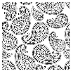 Stencil Paisley Şal desen; 25*25 cm - Thumbnail