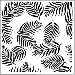 Paku Malzeme - Stencil Palm Leaves-2 20x20 cm