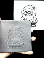 Paku Malzeme - Stencil Santa on the Chimney; 9*9 cm