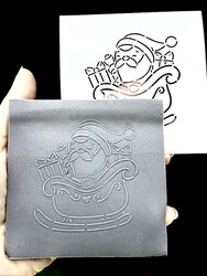 Paku Malzeme - Stencil Santa's Sleigh; 9*9 cm