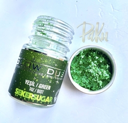 Seker Sugar - Glow Dust yenilebilir sim Yeşil; 7 gr